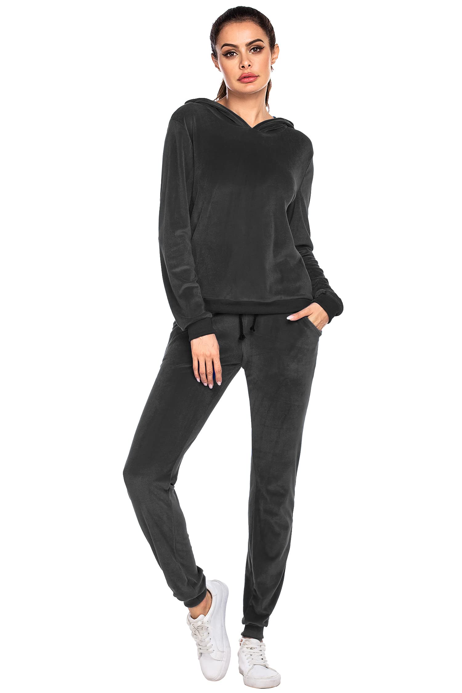 free shipping Hotouch Women's Velour Sweatsuit Set Zip Up Sport Suits