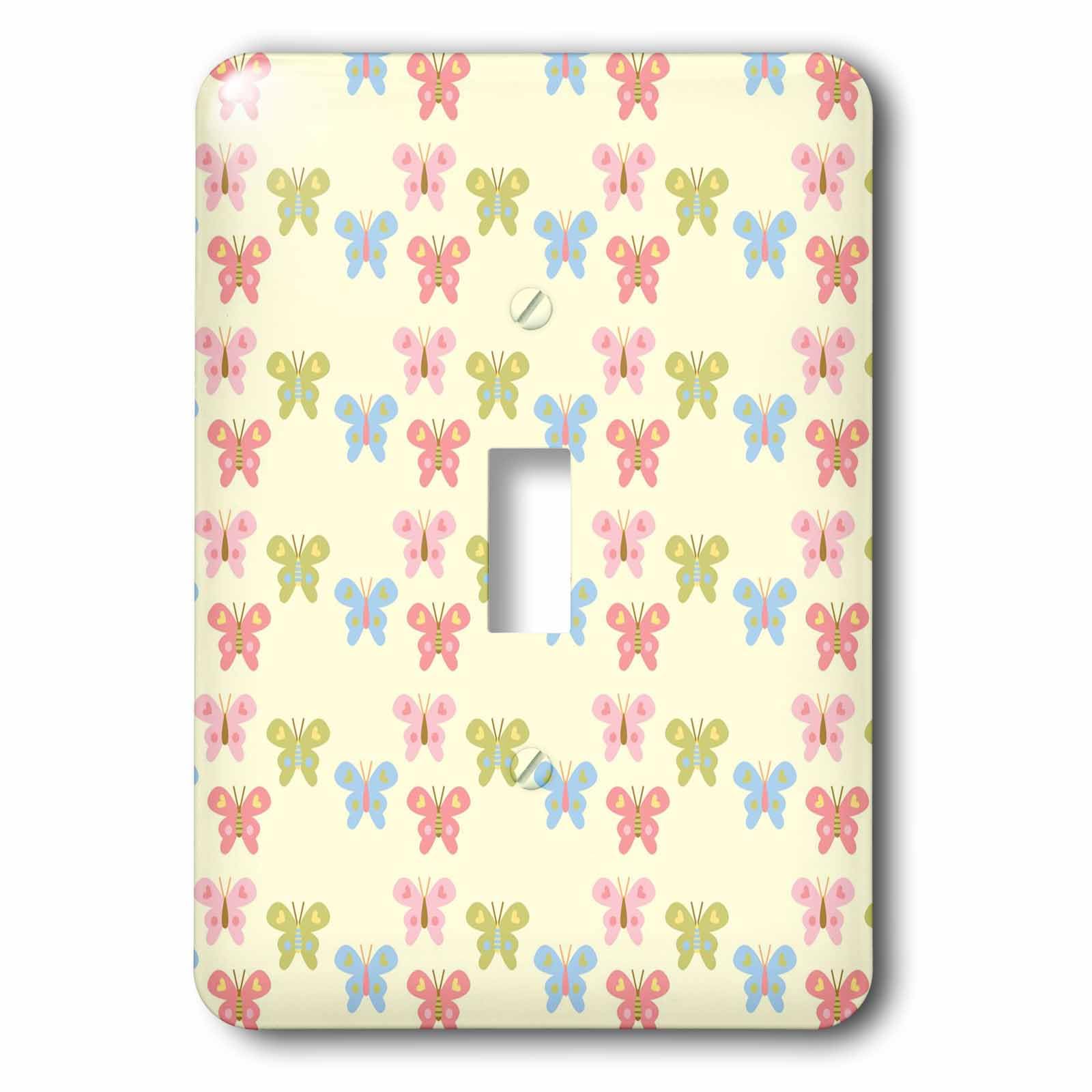 Interrupteur à bascule unique motif papillons pastel 3dRose LSP_63619_2