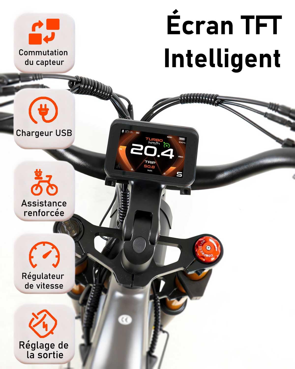 HANEVEAR HM26 Vélo Électrique, 150KM+ VTT Électrique Batterie LG 52 V 20,8 Ah, Capteur de Couple, Moteur de 95 Nm et Fat Bike Électrique Tout Suspendu, E-Bike pour Femmes Hommes