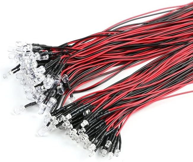 Miniatura 3 de XMGKMN 10 luces LED F3 F5 de 0.118 in 0.197 in 7.9 in precableadas blanco, rojo, verde, azul, amarillo, UV RGB, lámpara de diodo de decoración