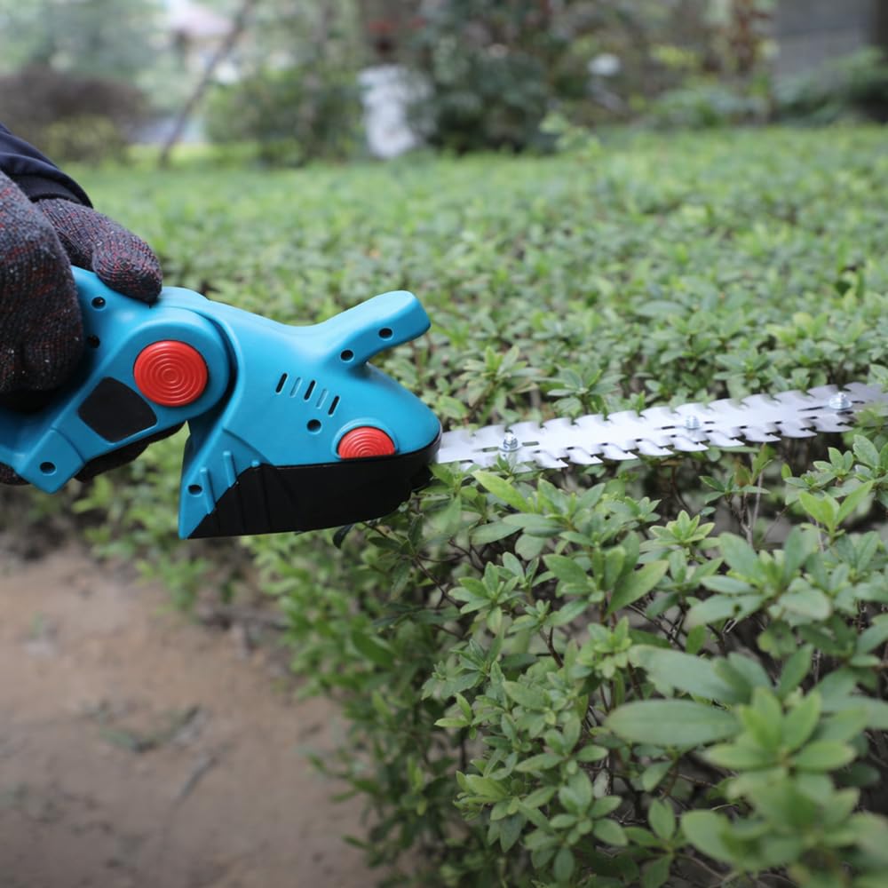 Tagliasiepi con 2 Batterie 48V 2 in 1 Cesoie da Giardino Senza Fili Lama per Erba e Tagliasiepi Potatura Giardino