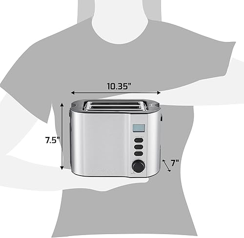 Miniatura 7 de Elite Gourmet ECT2145 Tostadora de 2 rebanadas de ranura extra ancha, funciones de recalentamiento, descongelación y cancelación, 6 ajustes de