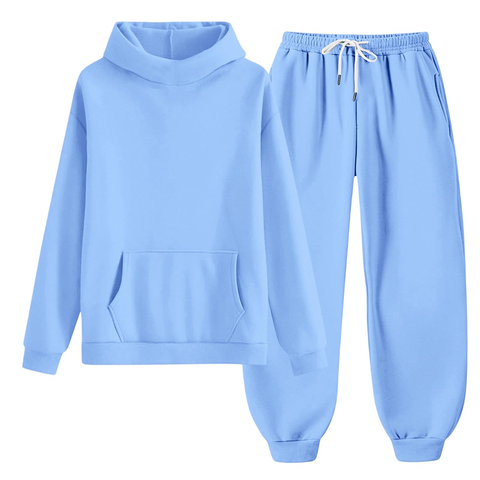 LUCKME Chandal Niño Niña,Conjunto de Sudadera con Capucha y Pantalón Jogger | Ropa Deportiva 2 Piezas Otoño e Invierno, Sudadera Manga Larga y Pantalones con Bolsillos, Chándal Infantil 4-15 años