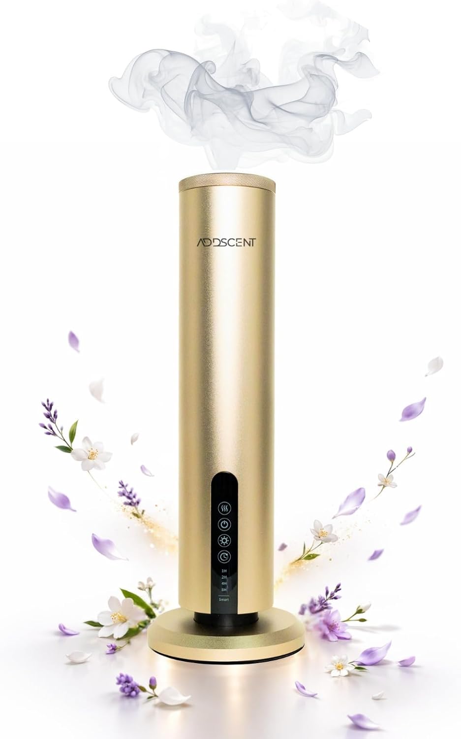 Waterless Fragrance Oil Diffuser Gold, 120ml Smart Timer, Bluetooth & Manual Control, Whisper Quiet Rechargeable Aroma Machine for Home Office Spa Hotel - 1500sqft - Fragrance Not Included