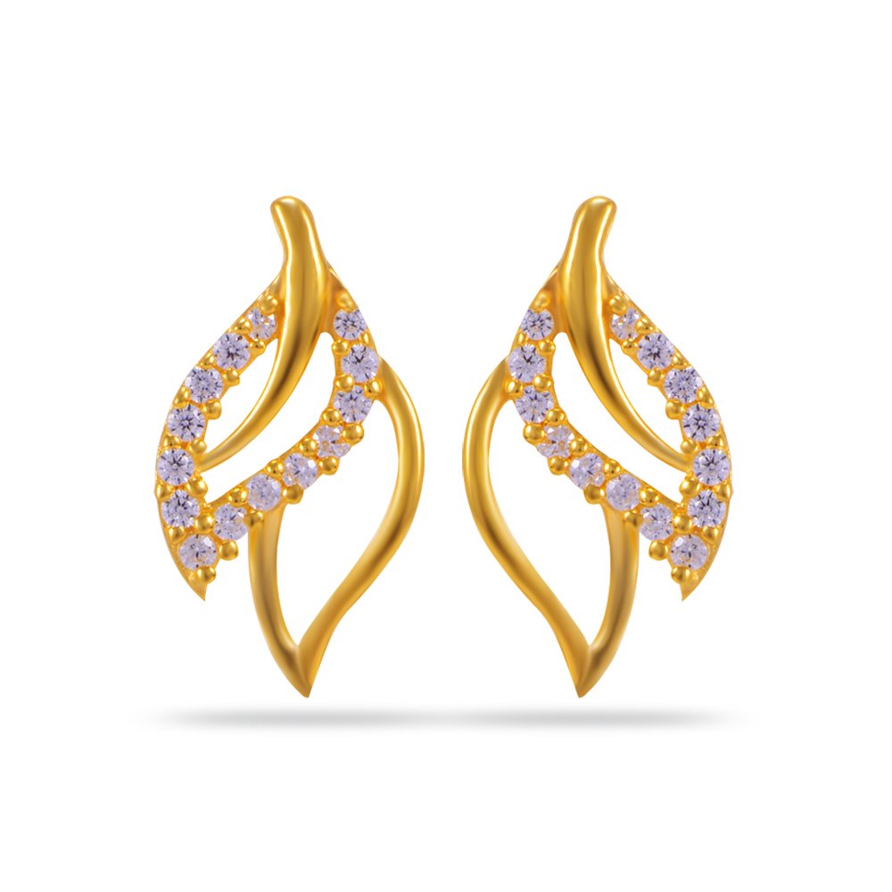 Impress Collection 22k Yellow Gold Stud Earrings for Women-image-37