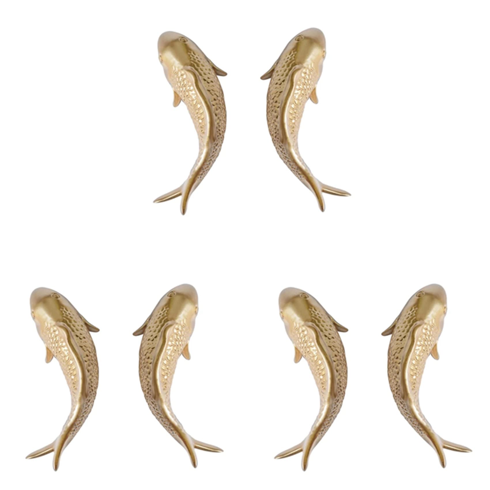 6Pcs Resin Carp Golden Fish Wall Hanging Ornament Personality Fish Figurine Restaurant Background Wall Decor