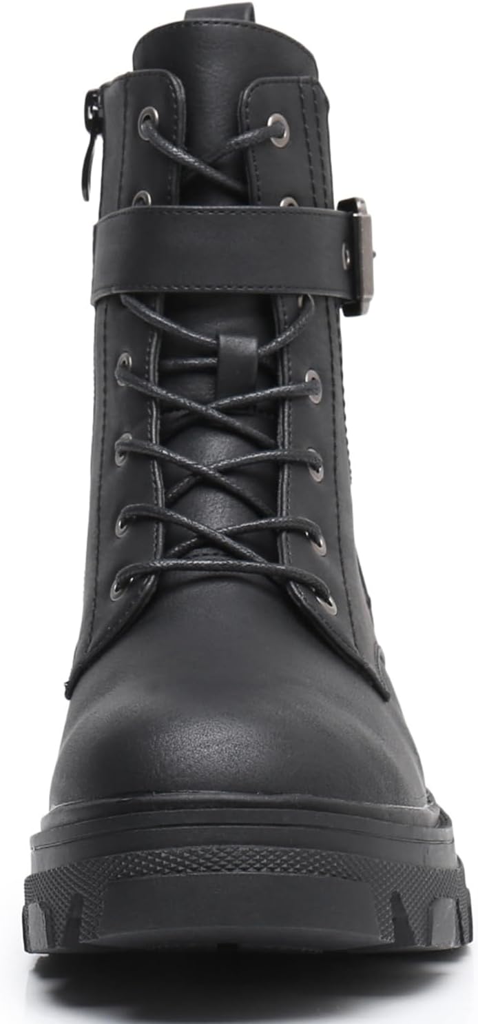 GLOBALWIN Women's Combat Boots Lace Up Ankle Booties Comfortable Lug Sole... - Picture 34 of 46