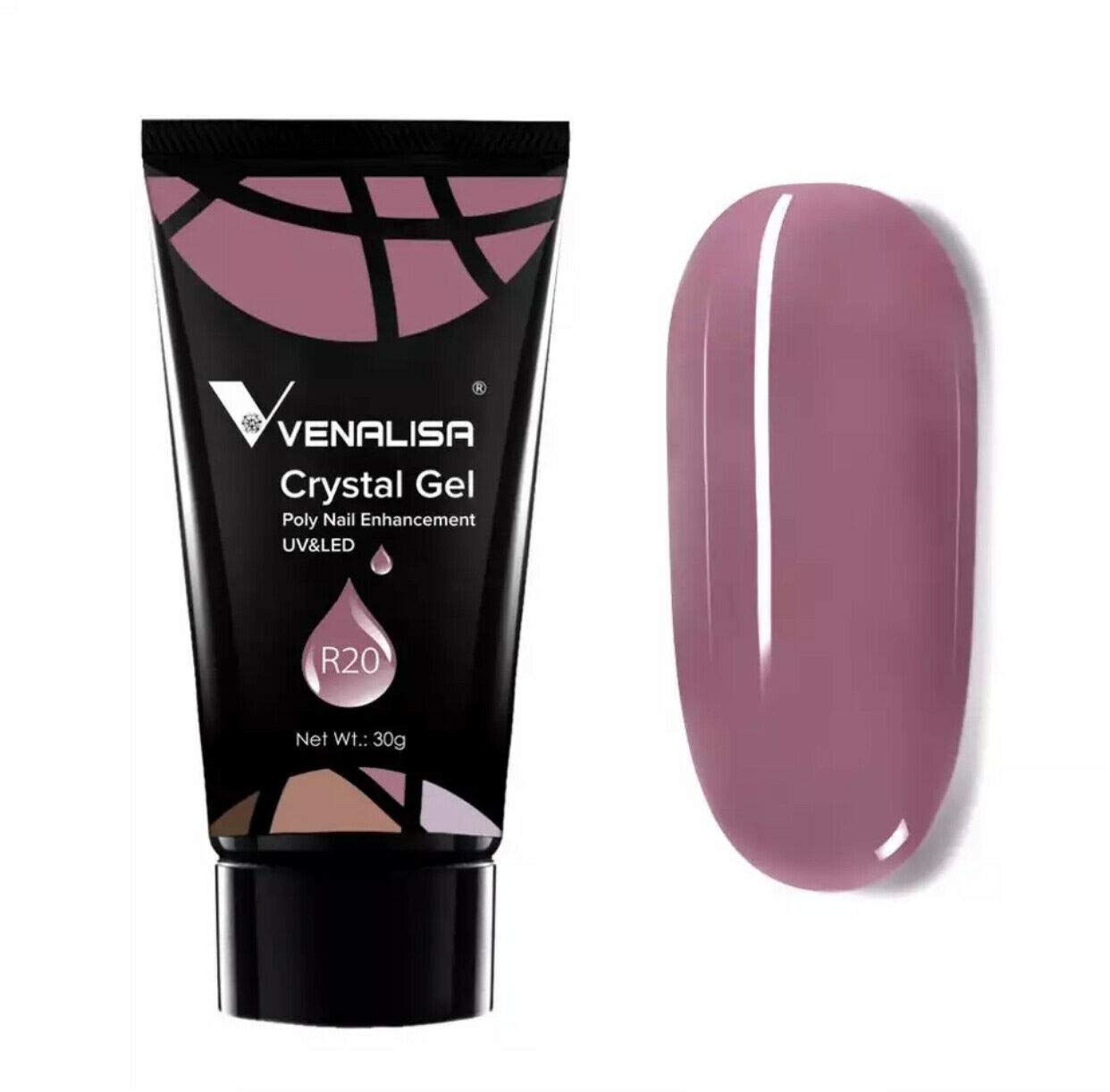 VENALISA 30g Poly Crystal Acrylic Gel Fast Building Gel Lacquer UV LED Camouflage Quick Extension Gel (R20)-image-25