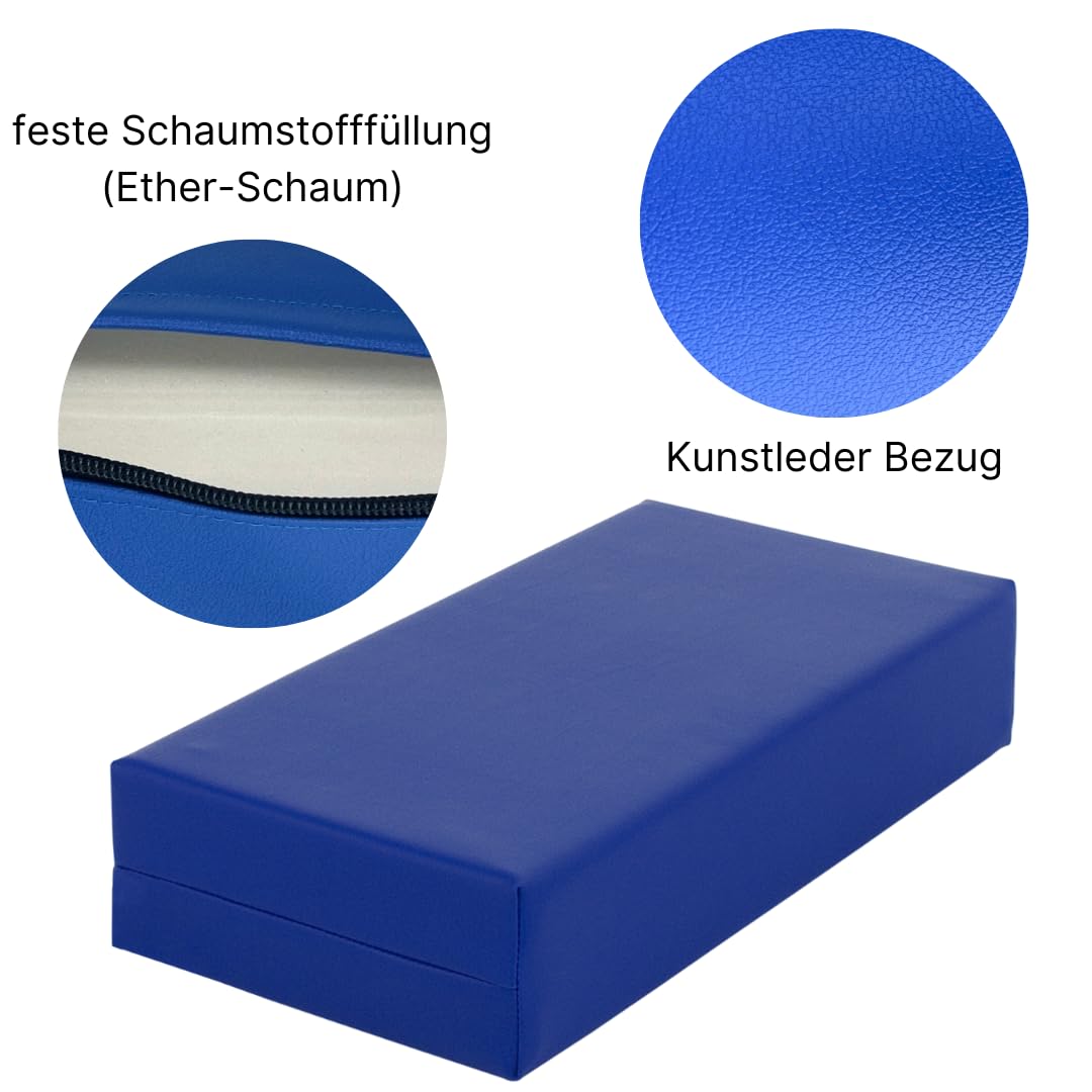 ATC Handels GmbH Stufen-Lagerungskissen 50 x 25 x 10cm aus qualitativem Ether-Schaum mit Kunstlederbezug, verstecktem Reißverschluss und Flächendesinfektionsmittel-Reinigungsmöglichkeit (schwarz)