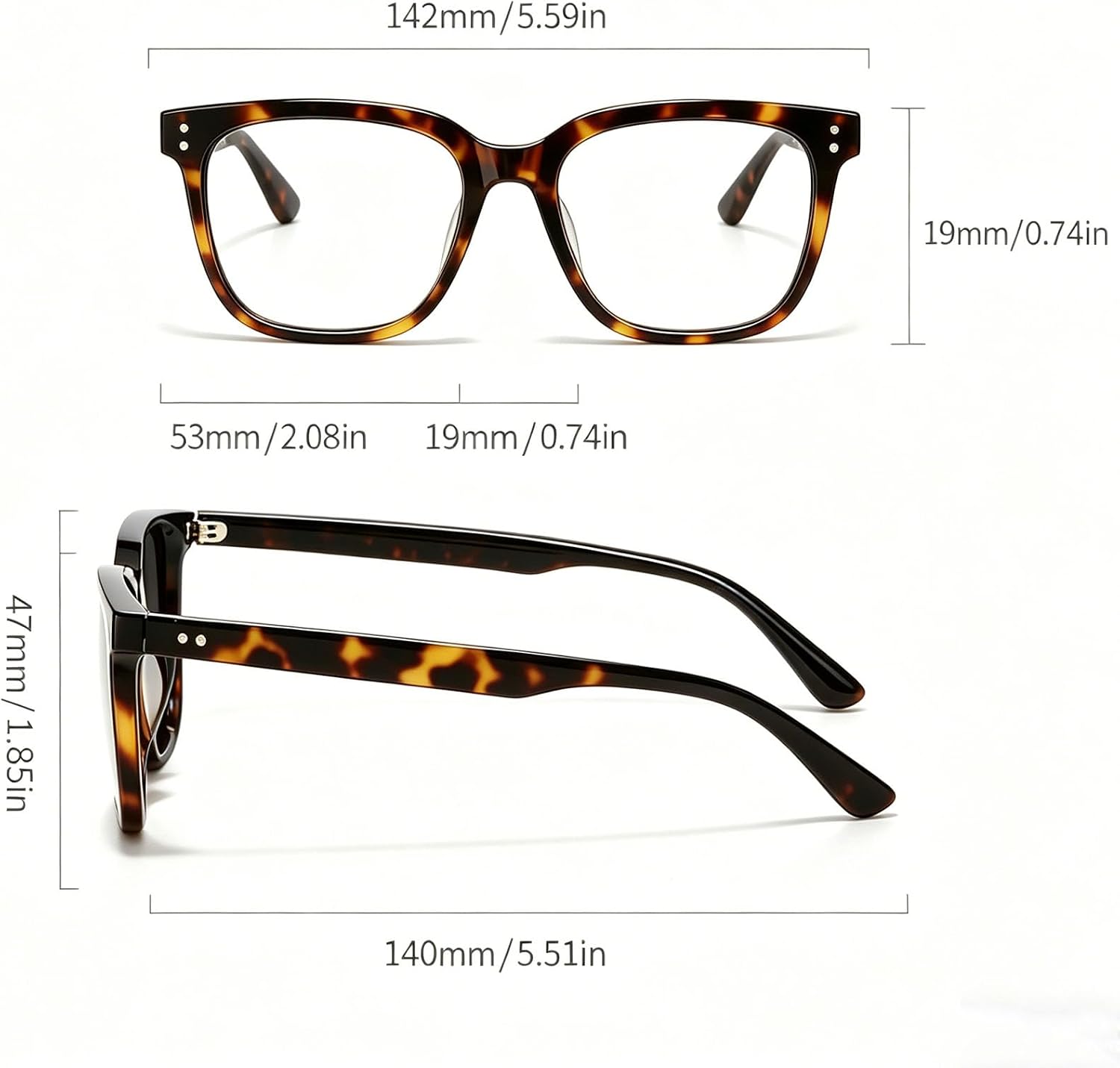 Blue Light Blocking Glasses For Woman, Uv400/Uva/Uvb Protection Tac Lens Square Pc Frame, For Tv, Video, Pc, Phone