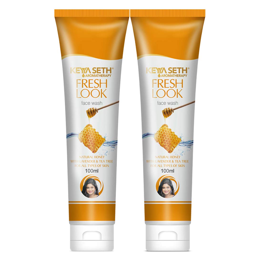 KEYA SETH Aromatherapy, Device Of Drop, Fresh Look Honey Gel Face Wash Refreshing Foaming Soothes Inflamed Skin Enriched with Honey & Pure Essential Oil For All Skin Type.100ml (Pack Of 2)