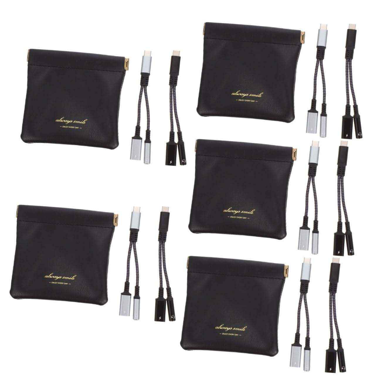 BESTonZON 5 Pz interruttore per cuffie typec Adattatore audio da USB C a 3,5 mm adattatore USB c adattatore jack per cuffie adattatore da tipo c a 3,5 mm 2 in 1 caricabatterie mangiare pollo
