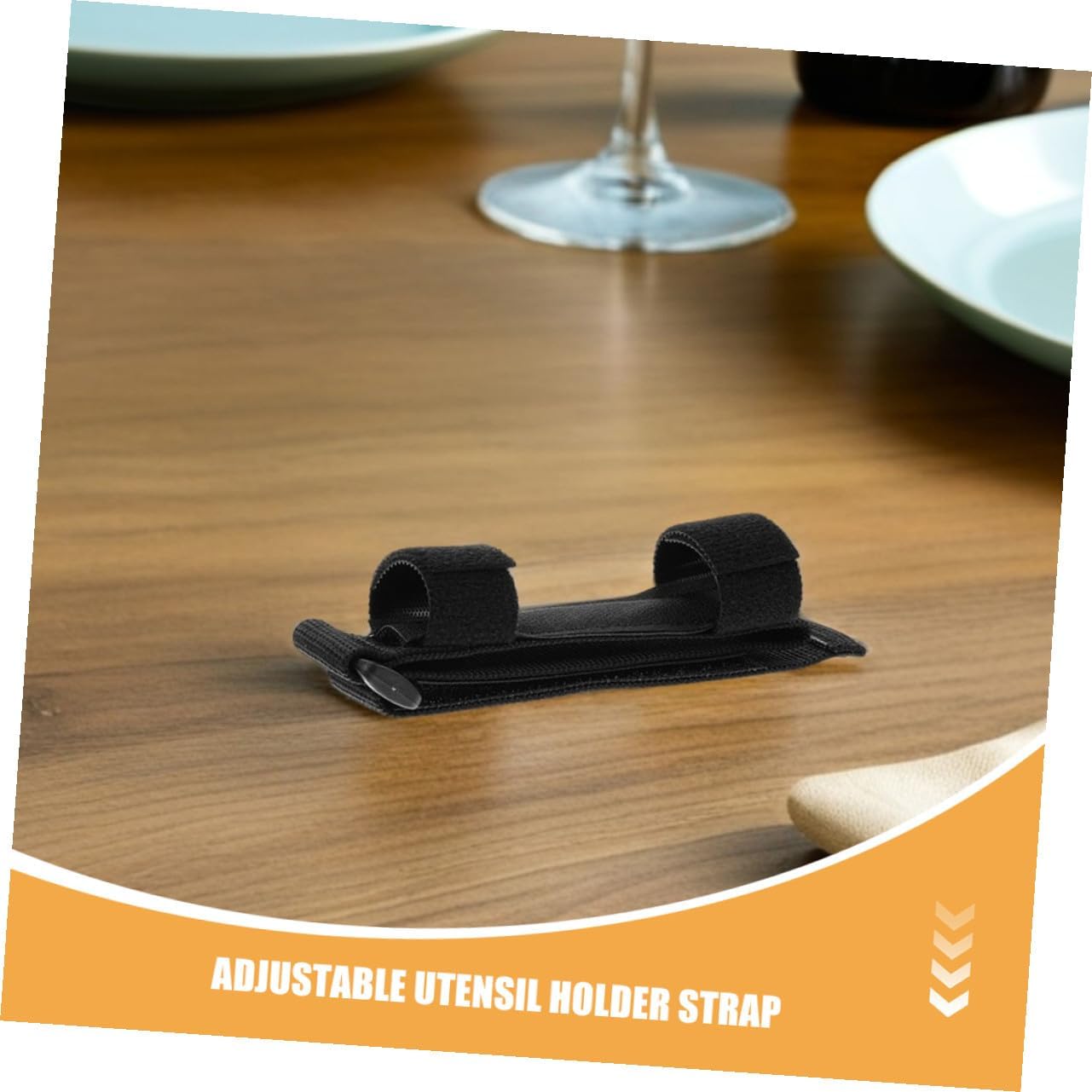 Holibanna Adaptive Utensil Cuff Holder 3pcs Set for Disabled and Elderly, Universal Eating Aid Strap for Fork Spoon and Chopsticks Grip Assistance