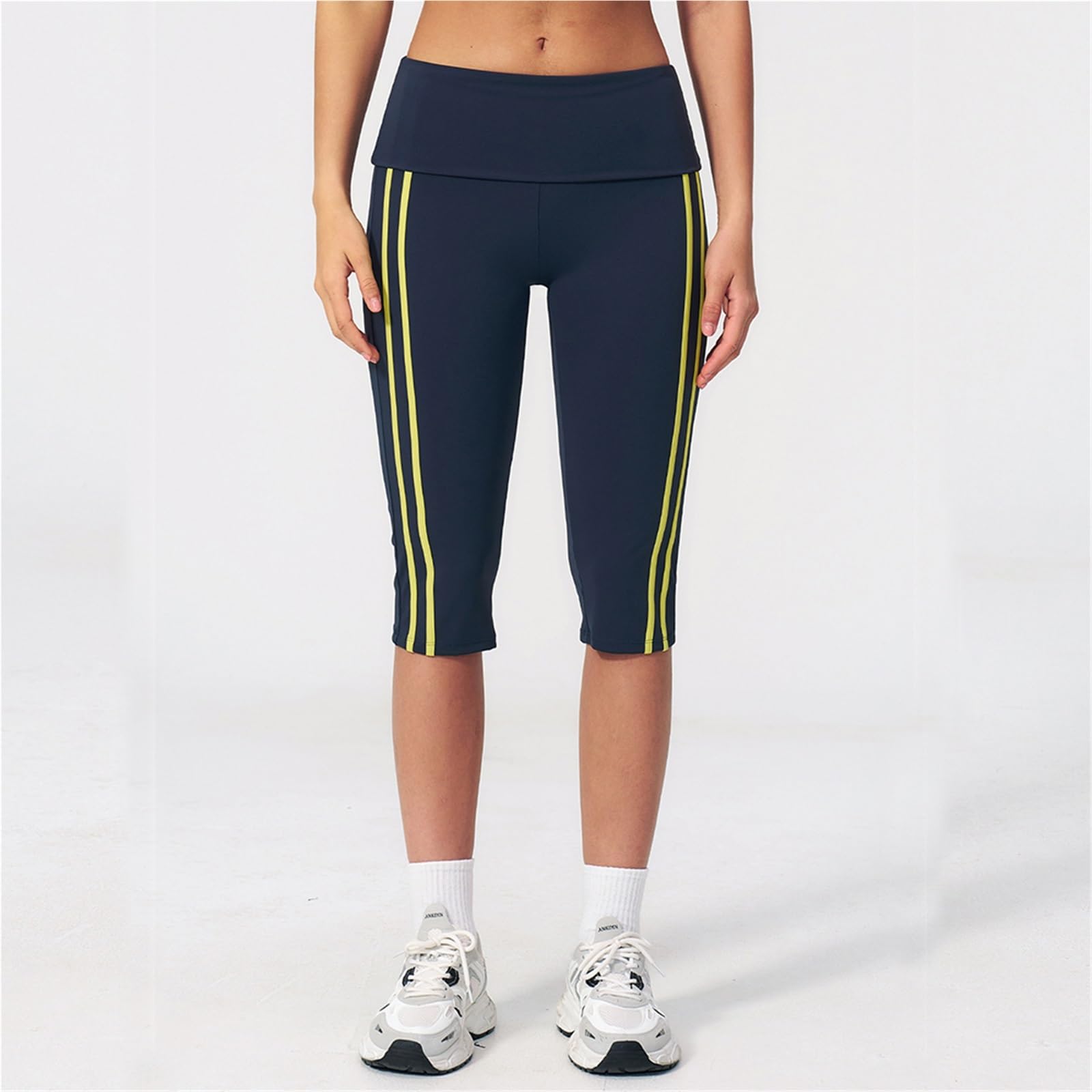 Mallas Piratas Mujer Pantalones De Yoga De Cintura Alta Leggings Capri
