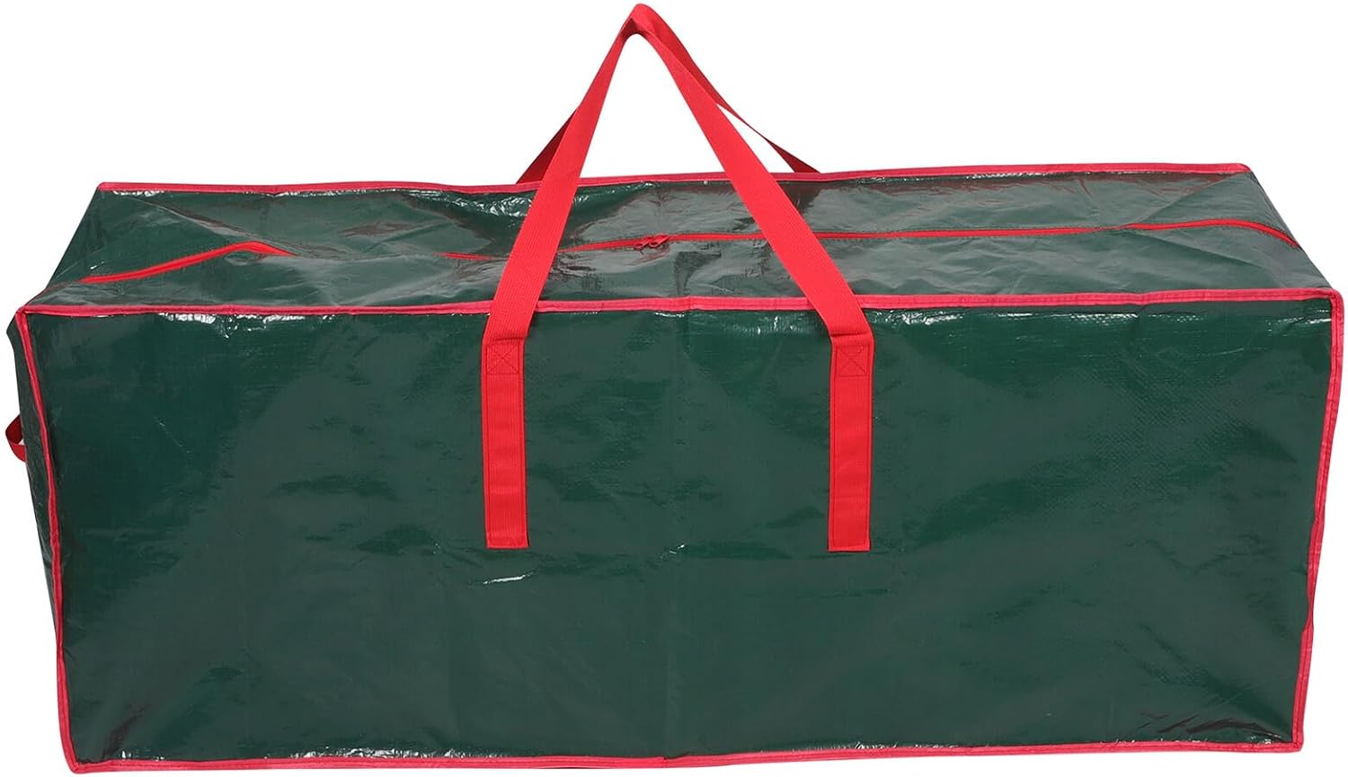 Christmas Tree Storage Bag Waterproof Heavy Duty Pe Woven Zippered Carrier Large Capacity 122x38x50cm Seasonal Ornament Organizer for Indoor Outdoor Use