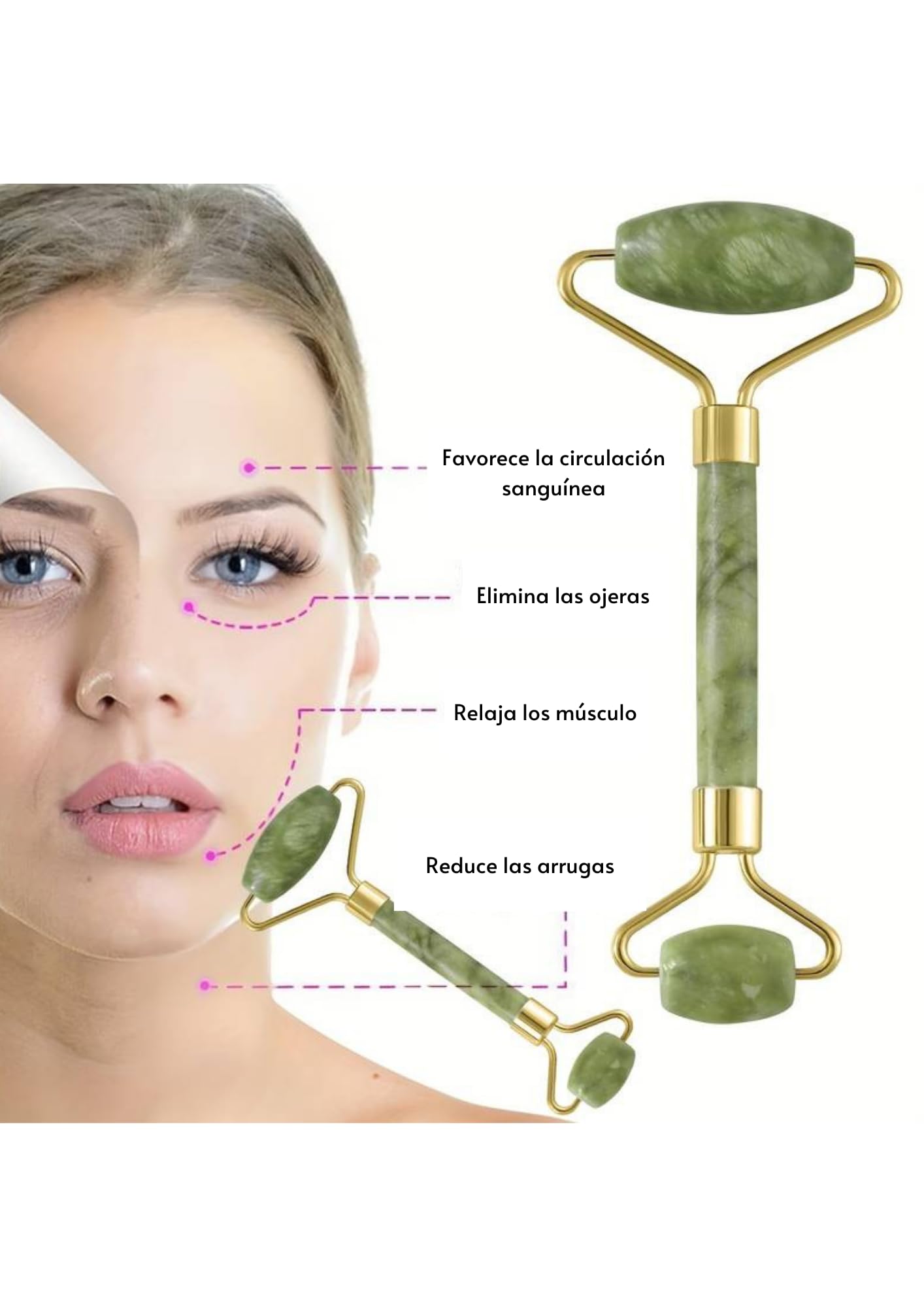 Kit Skincare Gua Sha Facial Rodillo Masajeador De Cara Ice Roller Cepillo Limpiador Rostro Diadema Maquillaje Mujer Y Muñequeras Pack Reafirmante Hielo Para La Cara Regalo San Valentin
