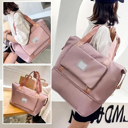 Bolsa de Viagem Expansiva Dobrável de Grande Capacidade, Portátil, Dobrável, Impermeável, Tecido Oxf