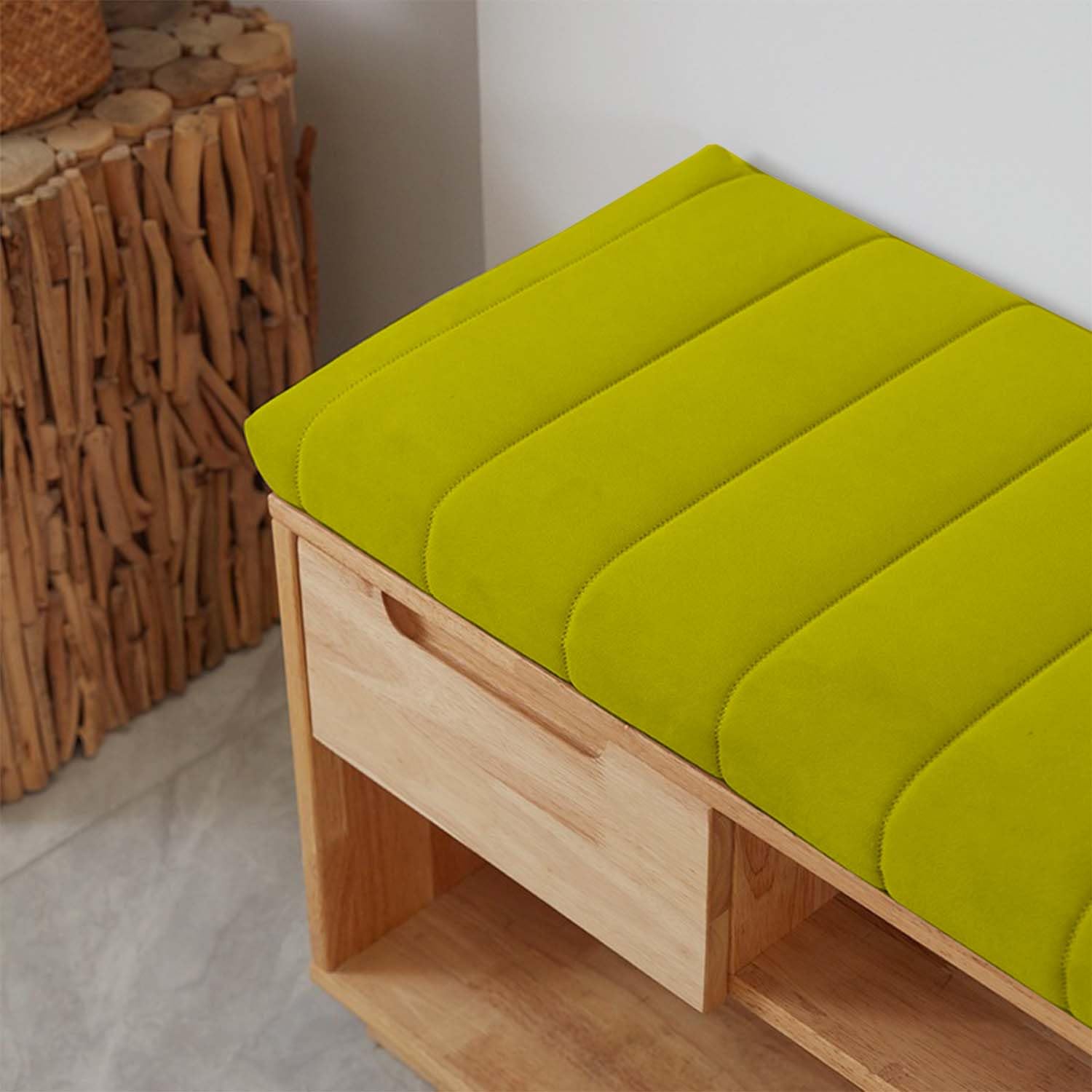 Bench Cush Sitzkissen für Gar-Sofa, Fensterbank, 100 x 40, 120 x 40, 140 x 40, 80 x 40, 150 x 50 cm, abnehmbar, für Sofa, Fensterbank, 100 x 50 x 4 cm, Hellgrün