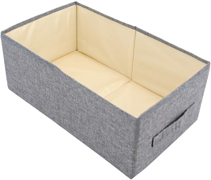 Homo TrendsWardrobe Storage Organiser Fabric Storage Box Grey Resistant Foldable Storage Baskets for Clothes, Office Products and Other Sundries (41CM x 24CM x 17CM)