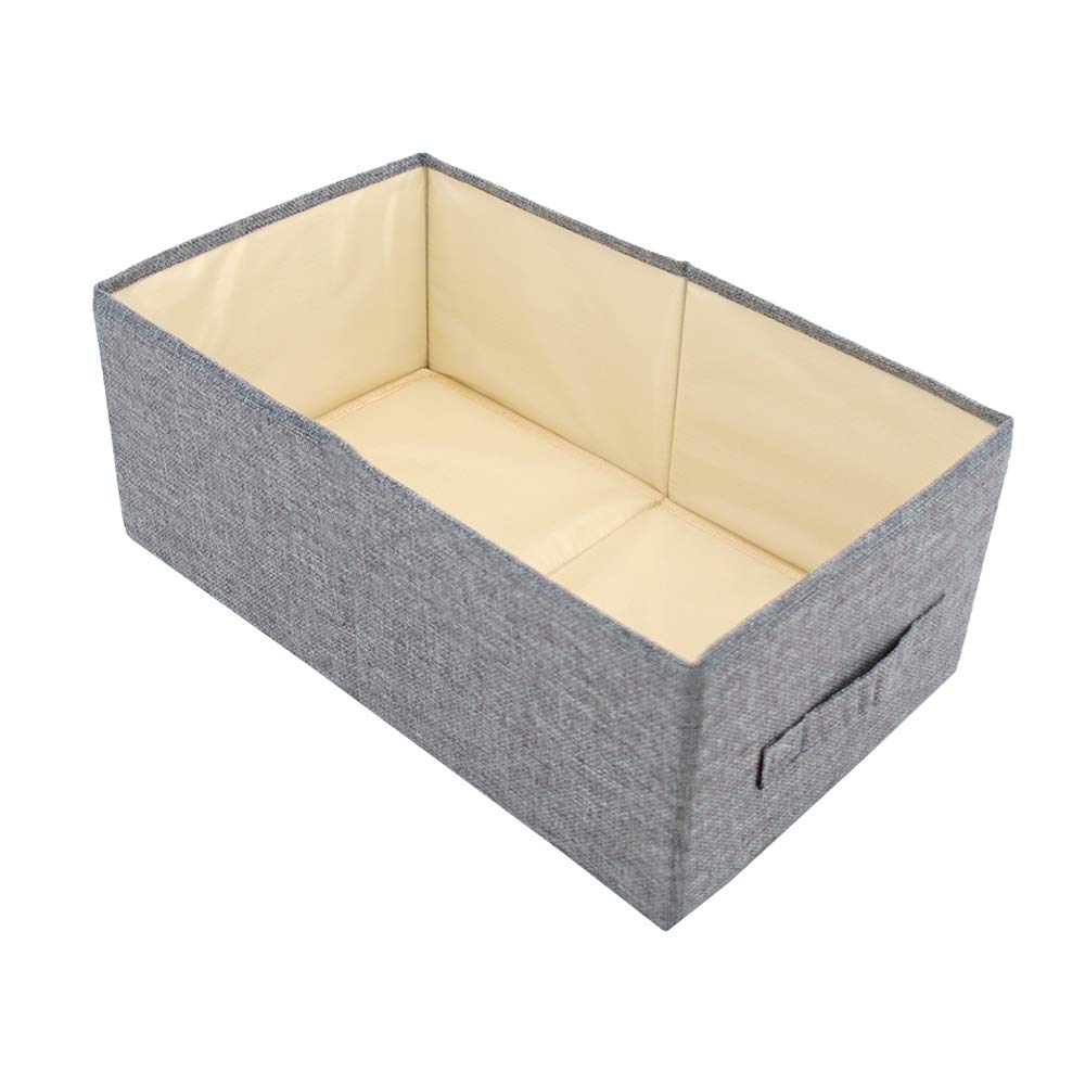 Homo TrendsWardrobe Storage Organiser Fabric Storage Box Grey Resistant Foldable Storage Baskets for Clothes, Office Products and Other Sundries (41CM x 24CM x 17CM)