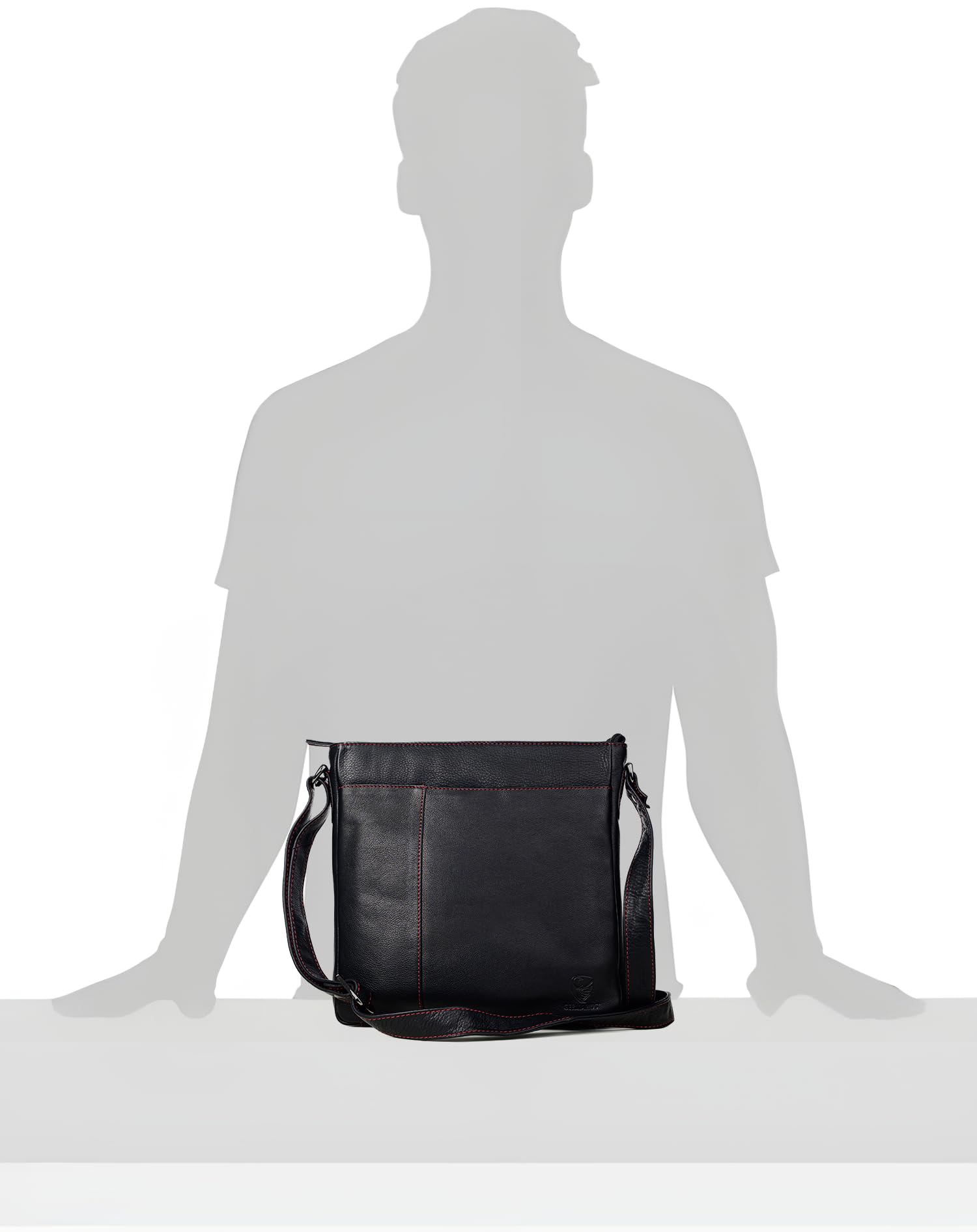 GERMANUS Umhängetasche Crossbodybag Schultertasche Handtasche Toni aus Leder für Herren und Damen, unisex, schwarz