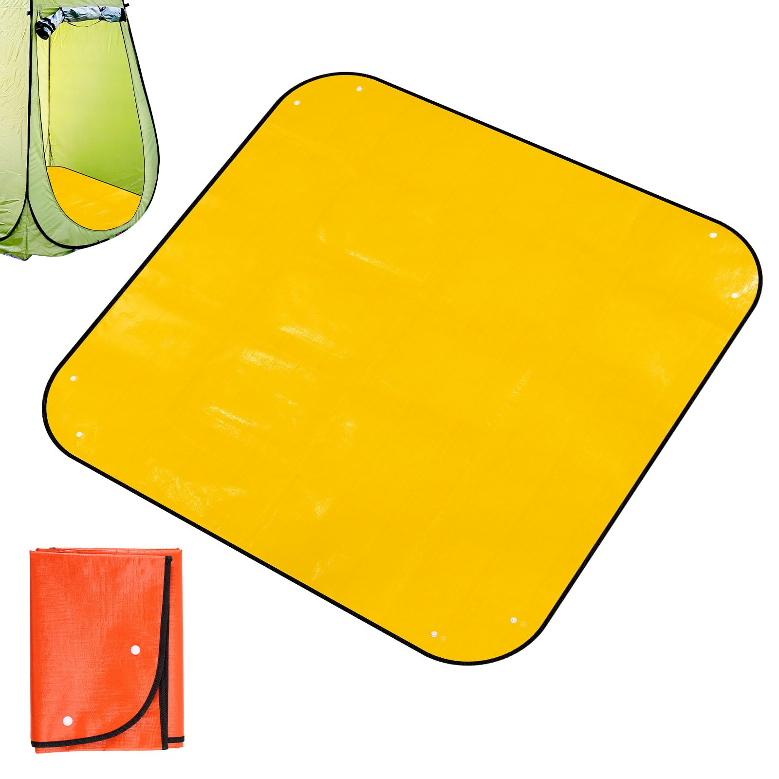 Lyreh 39.37x39.37in Camp Shower Tent Bottom Mat, Portable Camping Shower Pad Waterproof Tent Floor Pad Bathroom Mat for Outdoor Camping RV and Caravan
