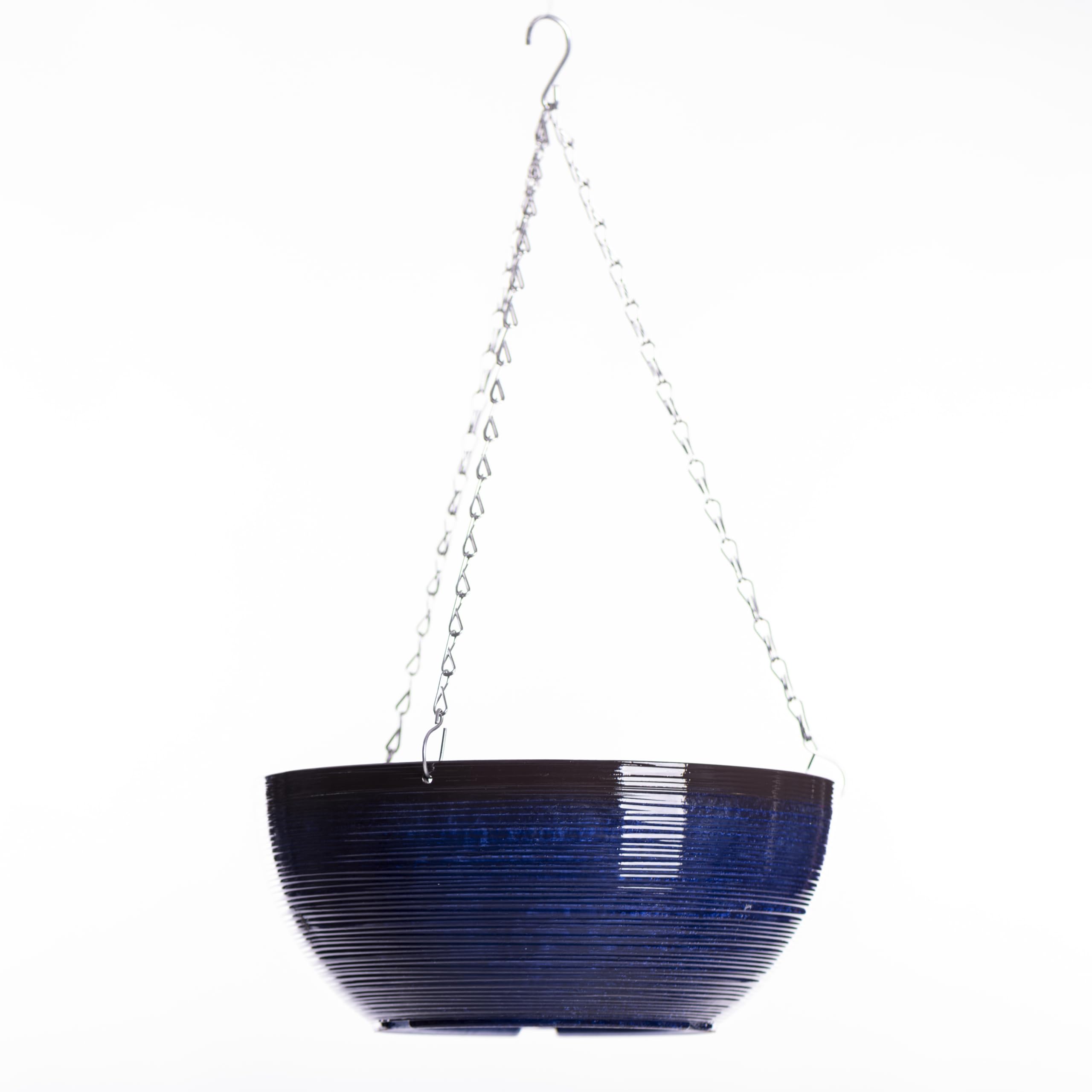 Thompson And Morgan Ocean Glazed Effect Hanging Basket 35Cm - Size: 35 X 33 X 35Cm - Wilko Blue Thompson & Morgan