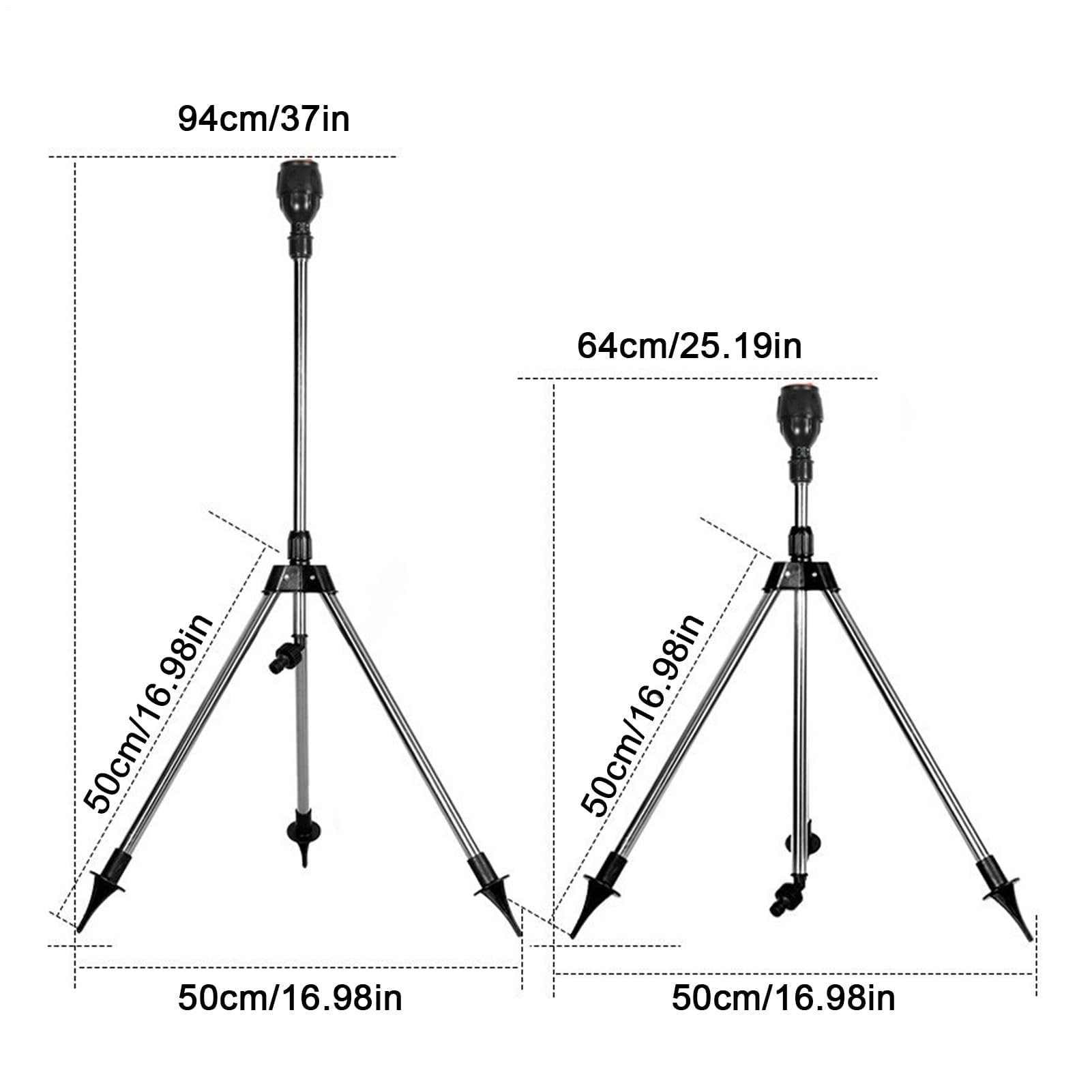 Stativregner 64-94 cm, 360° höhenverstellbar, Rasensprenger, automatische Drehung Gartenbewässerungssystem, große Reichweite für effiziente Bewässerung