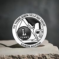 Vista 4 de MYRECOVERYSTORE Silver and Black Pirate Alcohólicos Anónimos AA Chip w/Moneda Cápsula AA Medallón Anual 1-50 años