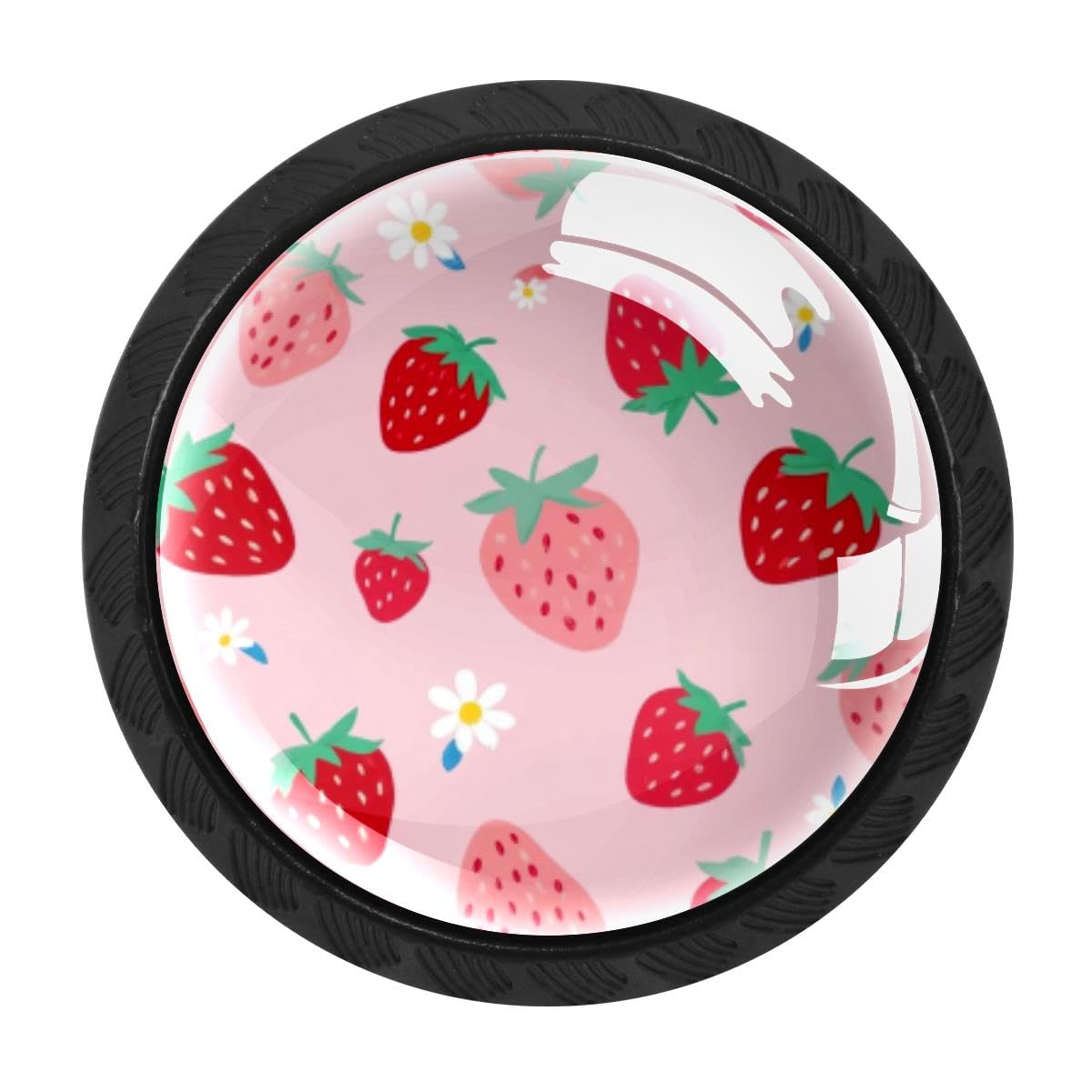 HEOEH 4 PCS Kitchen Cabinet Knobs, Strawberry Drawer Knobs Dresser Handles