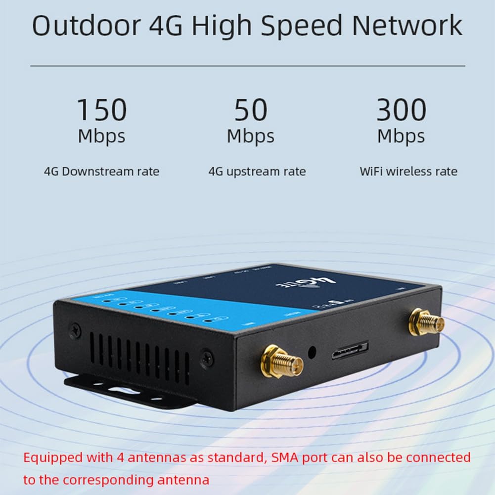 Router WiFi 4G Router Wireless WiFi A Banda Larga 4G di Livello Industriale Router 4G LTE CPE con Slot per Scheda SIM Antenna-Spina UE Durevole Facile da Installare Facile da Usare