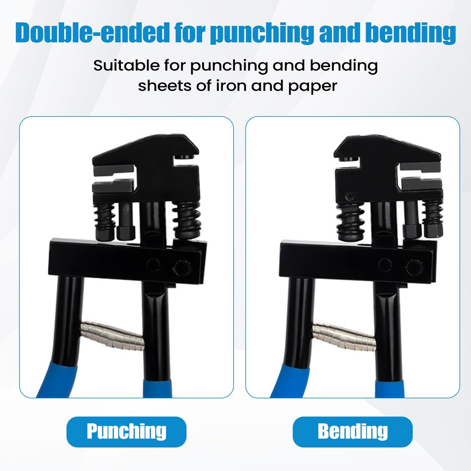 Pinza perforadora manual | 2 en 1 manual multifunción intensivo | Herramienta para perforar | Para garaje taller, cuadros eléctricos, hidráulicas reparaciones, soldadura