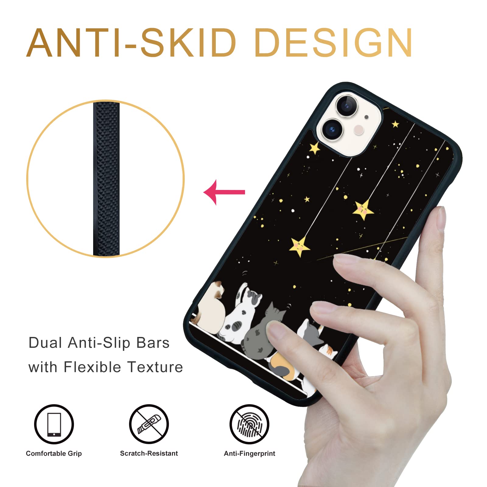 iPhone - 猫好　 Amazon.com: Cute Cat iPhone 11 Case - 6.1 Inch Yellow Cat