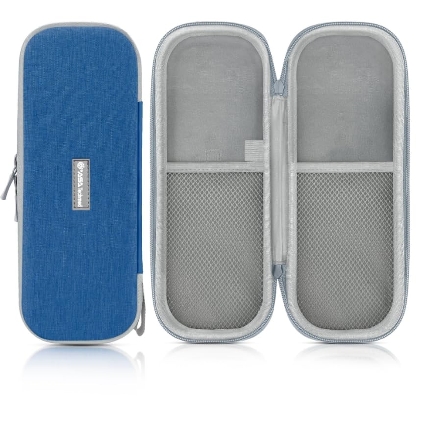 ASA TECHMED Protective Stethoscope Carrying Case with Double Mesh Storage (Gray-Blue)