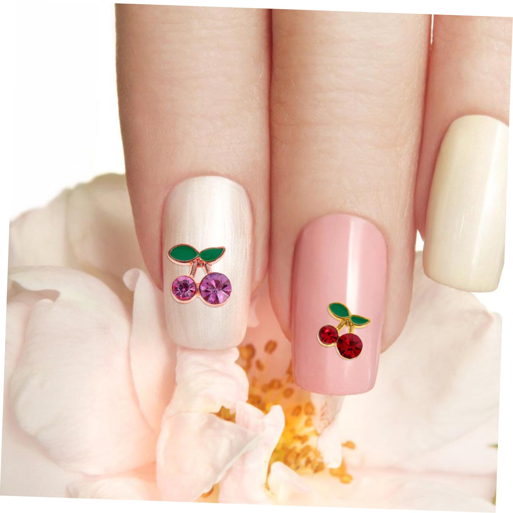 SHERCHPRY 5 Set Ciondoli Per Unghie Decorazioni Per Nail Art Con Ciliegie Per Manicure E Te Per Unghie Con E Pezzi*5
