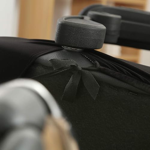 Miniatura 6 de Fundas elásticas para sillas de oficina, extraíbles y lavables, antipolvo, de elastano, para silla giratoria universal, tamaño grande (negro)