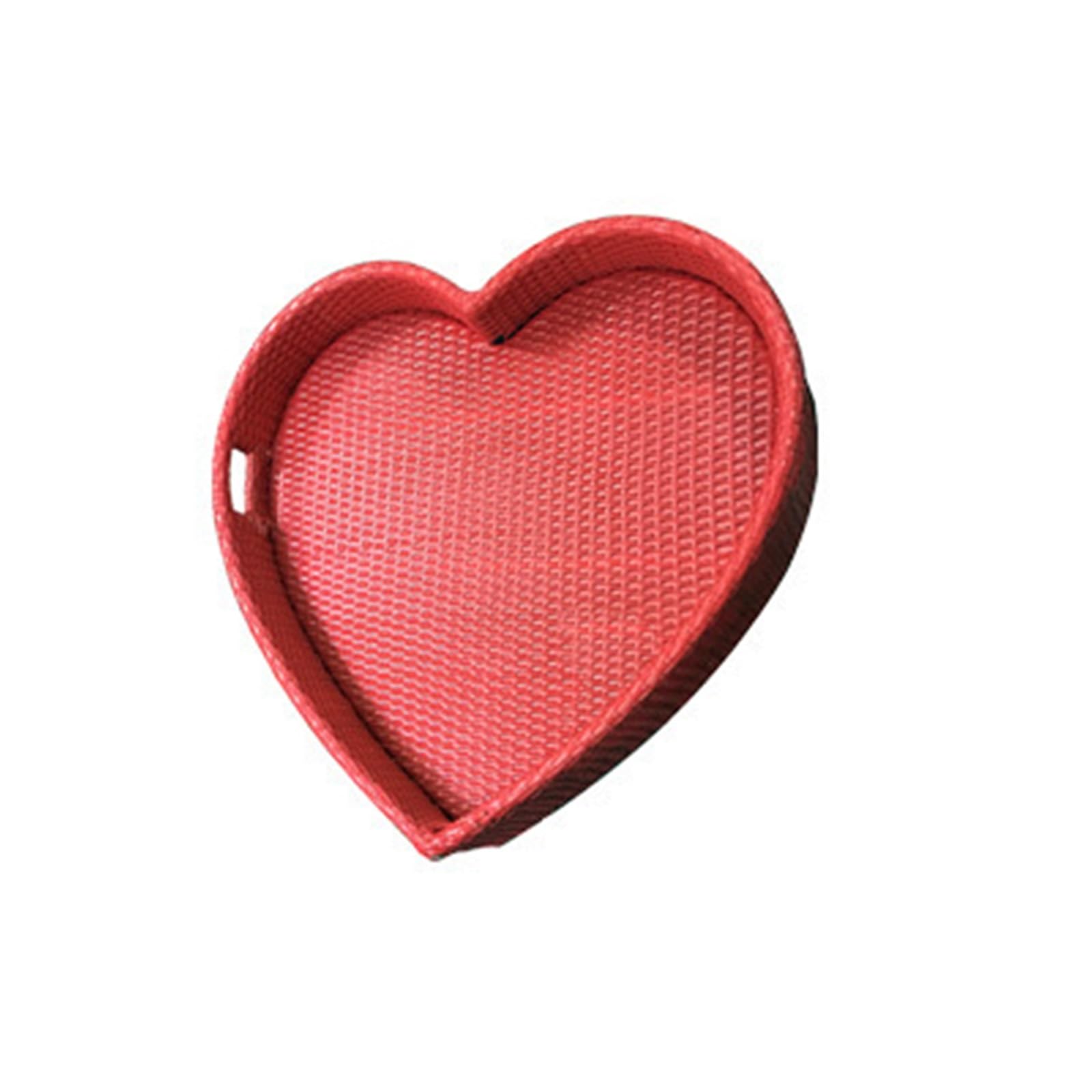Grande vassoio galleggiante per piscina, a forma di cuore, in rattan, con piatto multifunzionale per cibo all'aperto, 60 cm, accessorio per giochi d'acqua a lunga durata (nero)