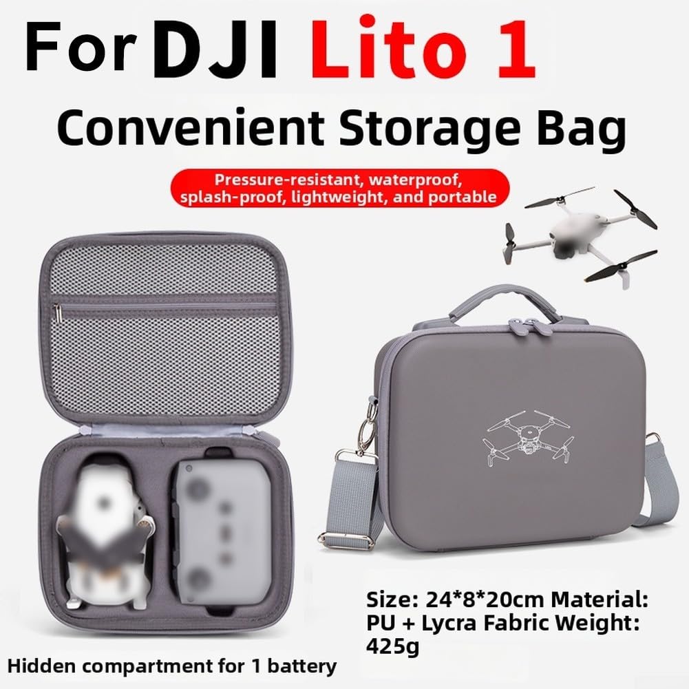 Tasche für DJI Lito 1/X1, tragbare Aufbewahrungstasche, Umhängetasche, wasserdichte Tragetasche für Outdoor-Reisen, Fotografie-Ausrüstung (grau)