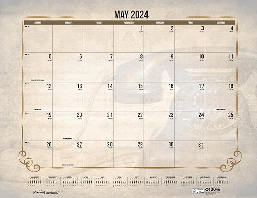 Miniatura 6 de House of Doolittle Calendario mensual de escritorio 2024, vintage, 22 x 17 pulgadas, enero a diciembre (HOD157-24)