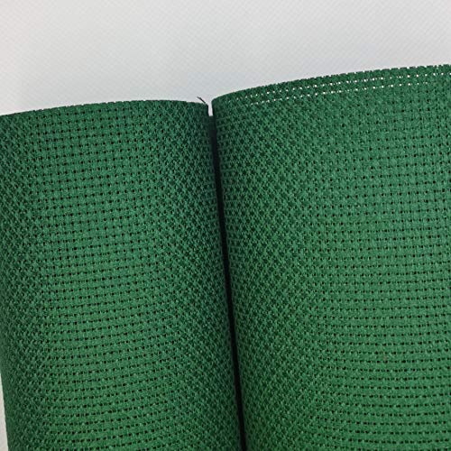 Image of 19 inch x 28 inch 14CT Counted Cotton Aida Cloth Cross Stitch Fabric (Pistachio Green vy dk)