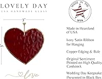 Vista 2 de 25 aniversario de boda: hermoso corazón de vitrales - Adorno de recuerdo sentimental 25 y significativo para la pareja casada - Hecho a mano