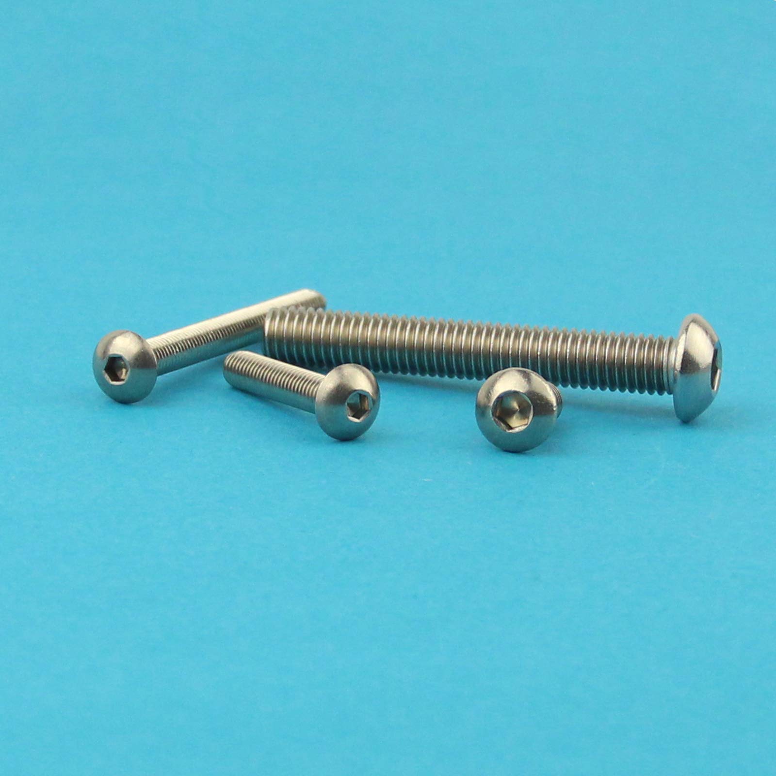 Viti a testa bombata M4 x 12 mm con esagono incassato (100 pezzi) – Viti a testa bombata ISO 7380 con testa piatta – Viti filettate – acciaio inox A2 V2A – antiruggine