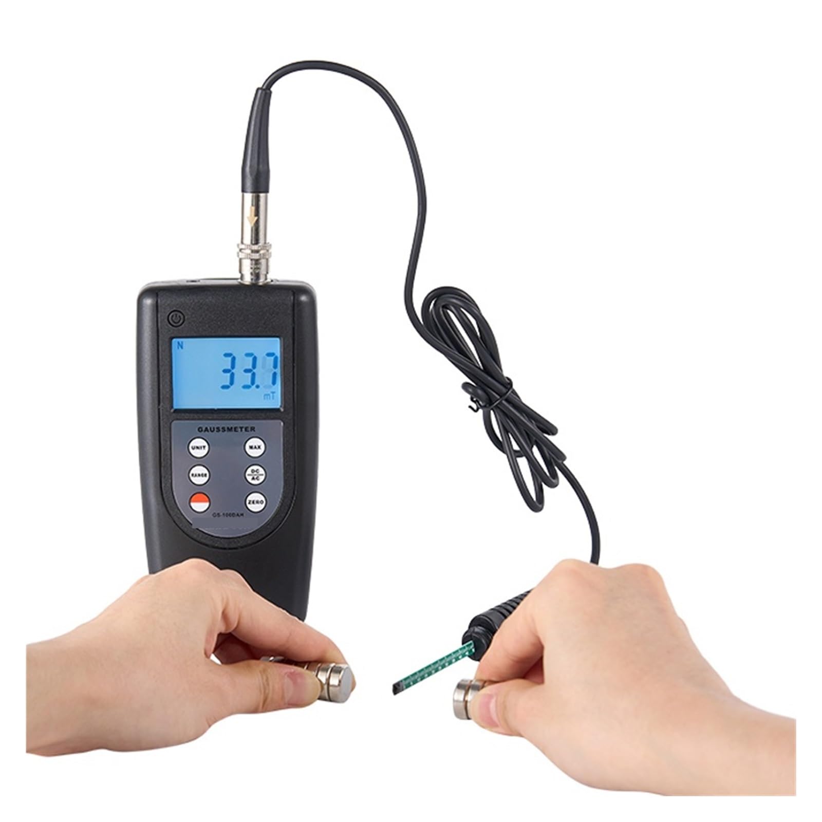 Miernik Gaussa Landtek GS-100D Pomiar Intensywności Indukcji Magnetycznej Gaussmetr Pola Magnetycznego DC/AC/promieniowania/remanencji/ziemi dla Inspekcji Przemysłowej(GS-100D2)