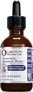 Quantum Nutrition Labs Fermented Melatonin Drops - Melatonin Liquid for Adults, Sleep Support, Made with Organic Ingredients, Vegan Friendly - 2 Fl Oz (54 Servings)