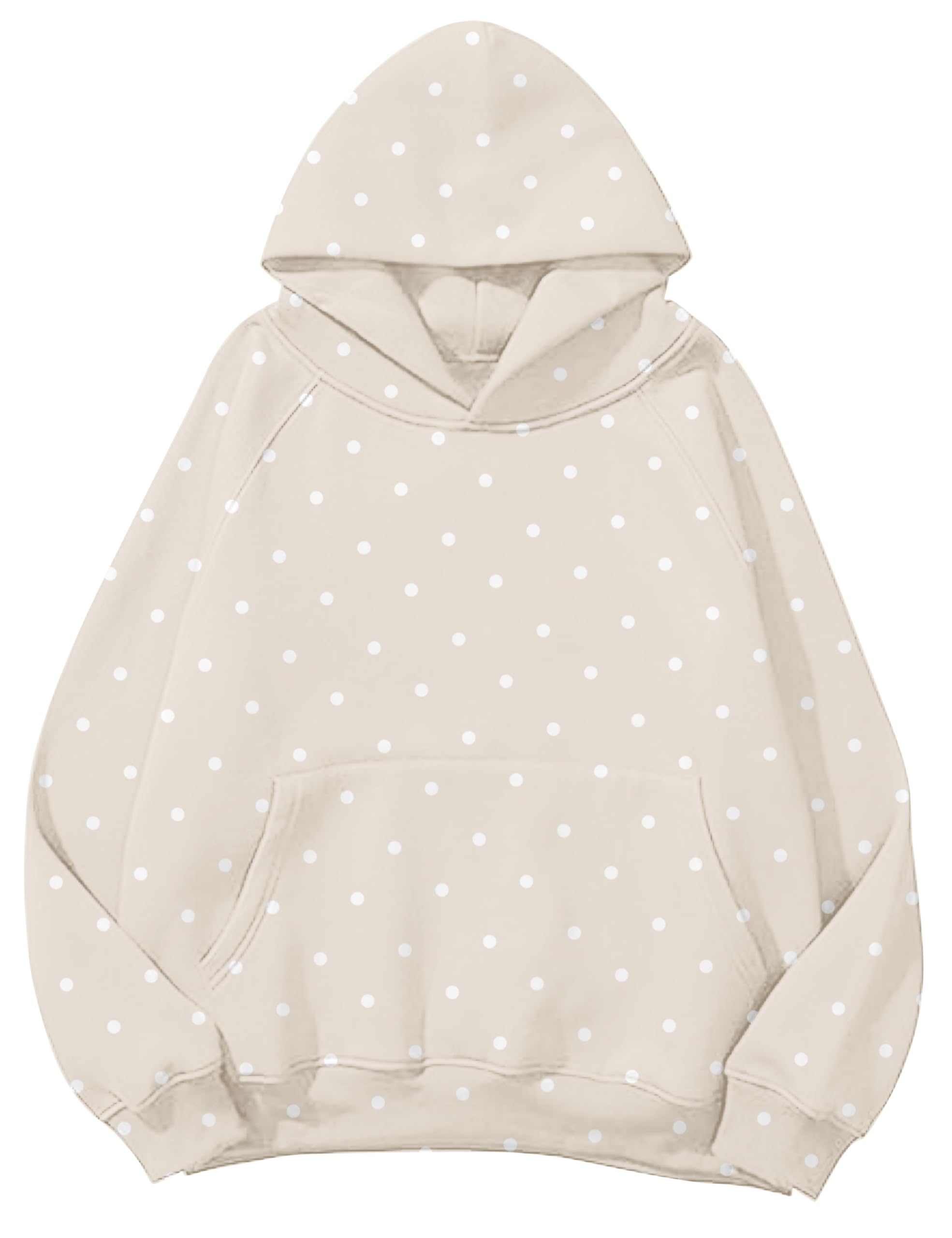 Lauweion Women Solid Basic Fleece Letter Loose Hoodie Sweatshirt Long Sleeve Kangaroo Pocket Drop Shoulder Pullovers Top