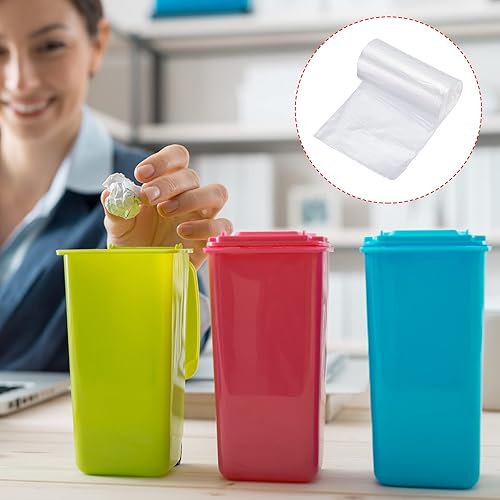 Miniatura 6 de MECCANIXITY Bolsas de basura pequeñas de 0.5 galones para mini basurero de escritorio, color blanco, 4 rollos120 unidades