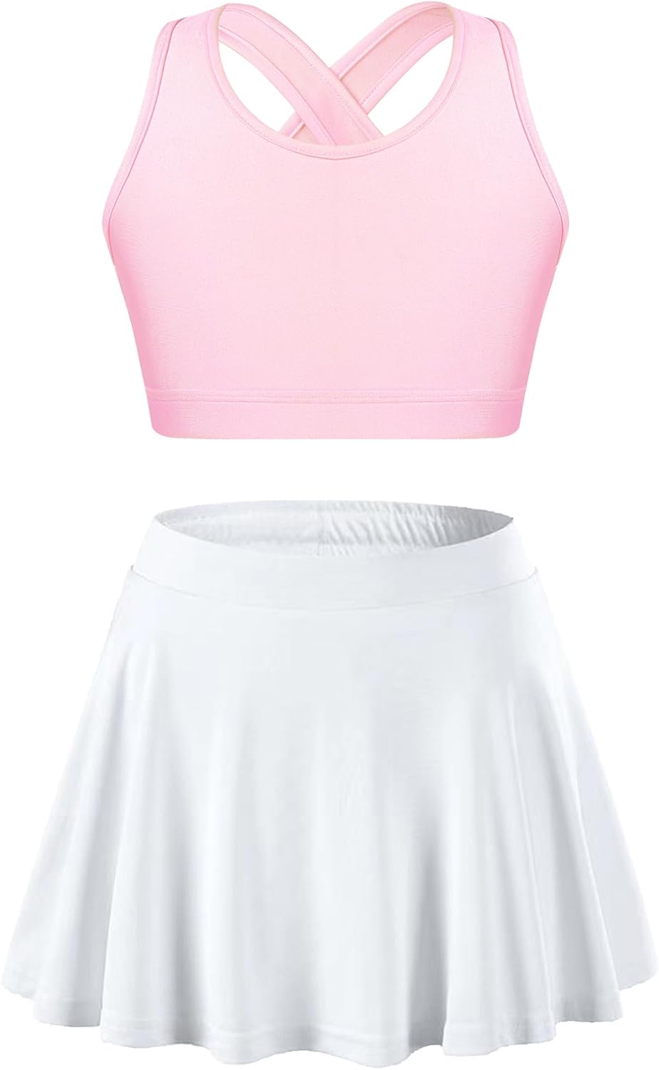 Yeahdor Tenue Patinage Artistique Enfant Fille - Justaucorps Gymnastique Avec Jupe - 3 à 14 Ans