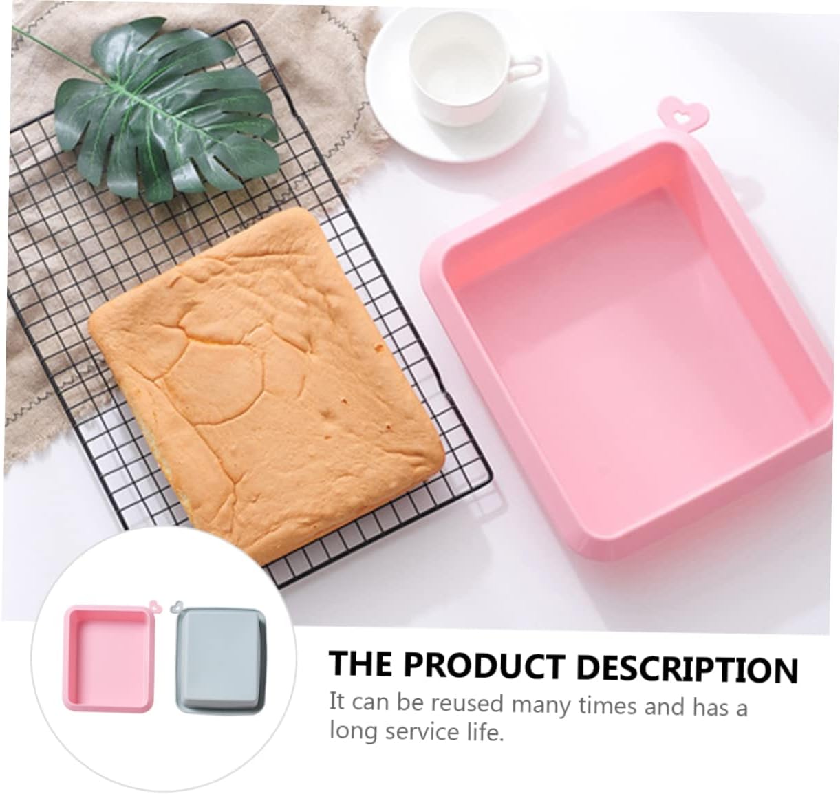 MAGICLULU 2pcs Diy Baking Molds Silicone Cake Pans for Baking Non-stick Easy Clean