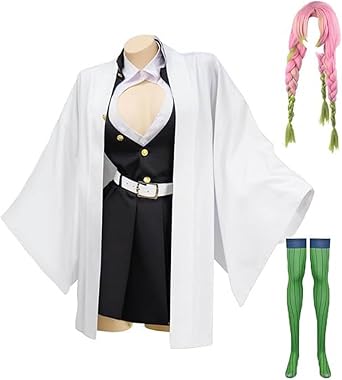 Mitsuri Cosplay Costume Kimono Outfit Halloween Outfit Full Set with Wig