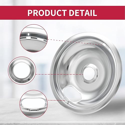 Miniatura 8 de COZZIVITA Bandeja de goteo para estufa eléctrica, compatible con Frigidaire 10% ahorro de energía por pulverización de esmalte para evitar la